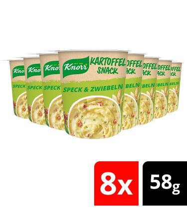 Buy Knorr Potato Snack Bacon & Onions - Quick 5-Minute Delicious Potato Dish | 8x58g - International Shipping Available - Buy Online on GoSupps.com