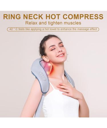 Neck & Shoulder Massage Device with Heat - 3 Speeds Deep Tissue Relief | Blue - Buy Online on GoSupps.com