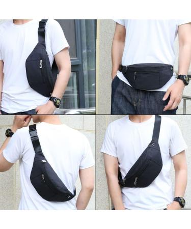 Fashion Waterproof Fanny Pack for Men & Women - Adjustable Belt - Casual Bum Bag for Travel & Sport Running (2-Black) - Buy Online on GoSupps.com