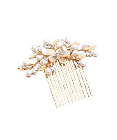 ZBJBinCH Bride Wedding Hairpin Comb Pearl Bridal Hair Accessory Bridal Flower Side Hair Clip for Bride Bridesmaids Ladies and Girls