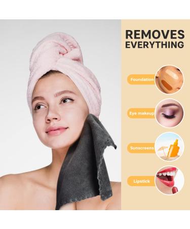 Sunland Microfiber Wavy Make-Up Remover | Reusable Facial Cleaning Cloths - Dark Gray 30x30 cm (6 Pack) for All Skin Types - Buy Online on GoSupps.com