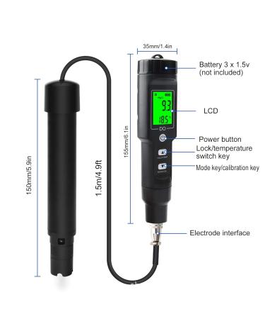 Portable Dissolved Oxygen Meter 0.0 40.0 mg/l - Digital Analyzer for Accurate Water Quality Monitoring - Buy Online on GoSupps.com
