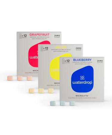 waterdrop Microlyte Set | 36 Electrolyte Tablets with 5 Electrolytes 9 Vitamins Zinc - No Sugar Calories and Vegan Sportsdrink