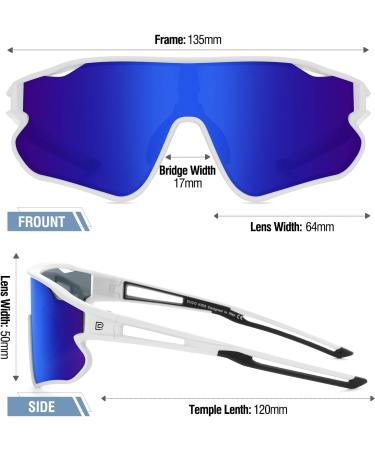 Duco Kids Baseball Sunglasses | Youth UV400 Sports Cycling Glasses | Lightweight TR90 Frame for Girls - DK268 White Blue - Buy Online on GoSupps.com