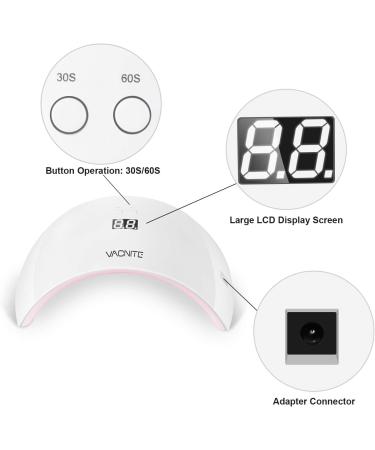 Vacnite 24W LED UV Nail Dryer with Timer Setting and Automatic Sensor LCD - Fast Nail Curing Lamp for Gels - Fingernail & Toenail - Buy Online on GoSupps.com
