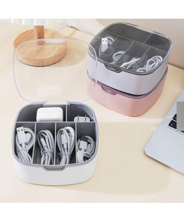 Storage Box Data Cable Storage Case Line Storage Dustproof Charging Cable Plastic Desktop Multifunction Cable Organizer (Color : White) - Buy Online on GoSupps.com