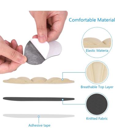 Jizzu Heel Pillows - 8 Pairs Self-Adhesive Shoe Pads for Big Shoes | Thick Foot Inserts for Men & Women | Multicolored Anti-Bubble Insole Inserts - Buy Online on GoSupps.com