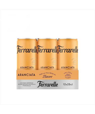 Ferrarelle Orange Fizzy Lemonade in mineral water Ferrarelle Soft drink 12 x 25 cl + Italian Gourmet Pulp 400 g - Buy Online on GoSupps.com