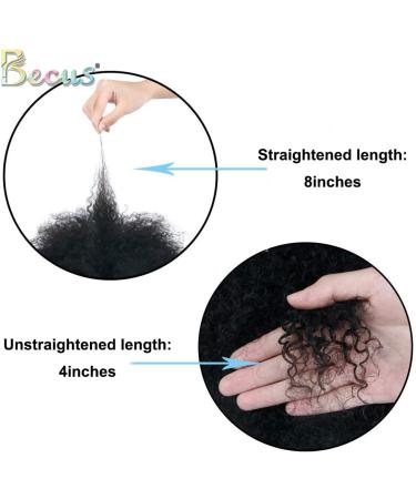BECUS Afro Curly Wigs for Black Women - 8 Heat Resistant Brazilian Remy Human Hair (Natural Spiral 1B) - Buy Online on GoSupps.com