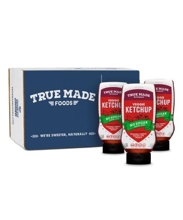 True Made Foods No Sugar Added Ketchup, Whole 30, Keto, Vegan (17oz, 3 Pack) 1.06 Pound (Pack of 3)