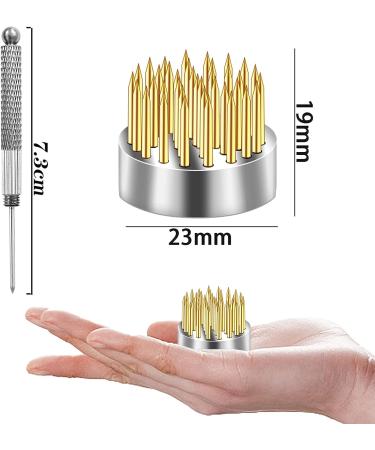 6-Piece Gold Kenzan Ikebana Flower Arrangers Set with Needle Straightener - Floral Fixed Tools for Small Vase Arrangement - Buy Online on GoSupps.com