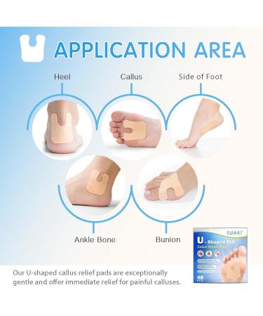 U-Shaped Felt Callus Pads | Pack of 48 Self-Stick Foot Cushions for Pain Relief & Foot Care | Protect Against Shoe Rubbing for Men & Women - Buy Online on GoSupps.com