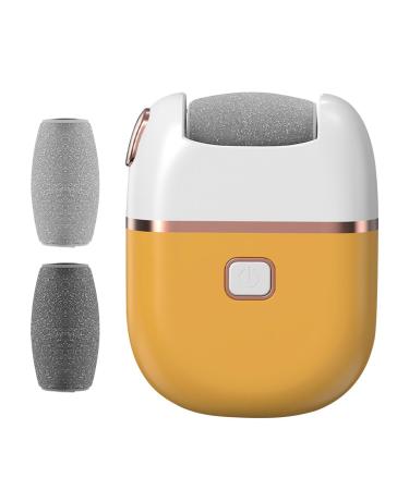 Electric Foot Scrubber File - Portable Electronic Foot File Pedicure Dead Skin Foot Care Callus Remover Rechargeable Waterproof Foot File Yellow