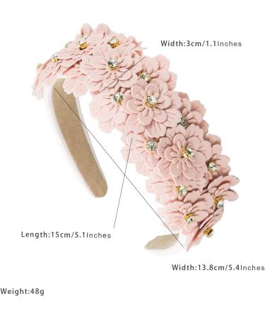 scicent Pink Headband Flower Headband for Women Glitter Hair Hoops Stylish Hair Accessories for Girls Fashion Cute Outdoor Hair Bands Sparkly Bling Diamond Hair Hoops - 25903 - Buy Online on GoSupps.com