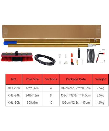 Window Cleaning Telescopic Pole Water Fed Extendable Brush Suitable for Cleaner Conservatory Roof Photovoltaic Panel Cleaning Photovoltaic Panel Cleaning/Window Clean 7.2M 55cm Brush Head 9M/30FT - Buy Online on GoSupps.com