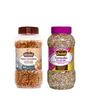 Vahiné: Hazelnut and caramelized almond chips 540g & Vahiné Vermicelli multicolored 700g