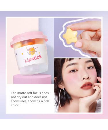 6-Color Mini Matte Star Capsule Lipstick Set - Long Lasting & Non Stick Cups - Velvet Portable & Candy Colour - Perfect for All Occasions - PINK - Buy Online on GoSupps.com