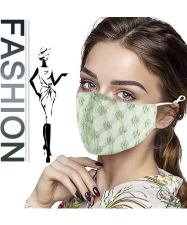 YBSHIN Wedding Lace Mask | Floral Mouth Shield for Women & Girls | Masquerade B-Green Shop Internationally - Buy Online on GoSupps.com