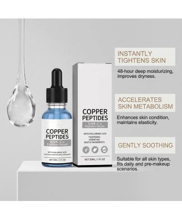 Copper Peptides GHK-Cu Peptides Serum Firming and Hydrating Face Serum Anti-Aging Skincare for All Skin Types 30ML / 1 FL OZ - Buy Online on GoSupps.com