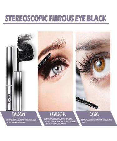 Hairless Ultra Fine Metal Mascara Waterproof Sweatproof Curling Mascara Doll Mascara Long Lasting Natural (Black) - Buy Online on GoSupps.com