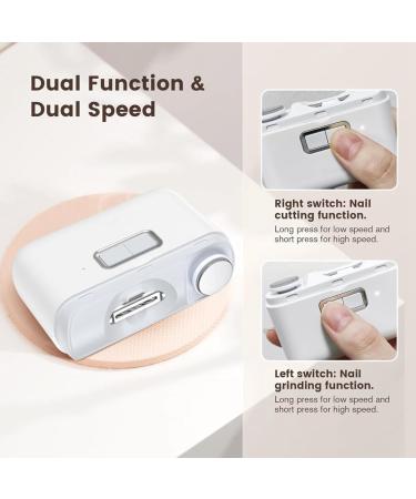fumooa Electric Nail Clipper 2-in-1 Cutting and Grinding Automatic Nail Clipper 2-Speed with LED Light Electric Nail Clipper - Buy Online on GoSupps.com