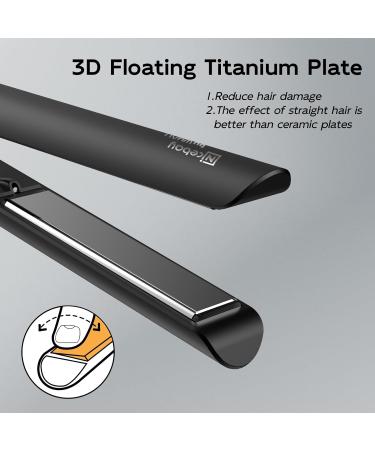 Nicebay Titanium Flat Iron - Negative Ions 5 Temp Settings Travel Friendly Hair Straightener & Curler - Fast Heating Black & Yellow - Buy Online on GoSupps.com