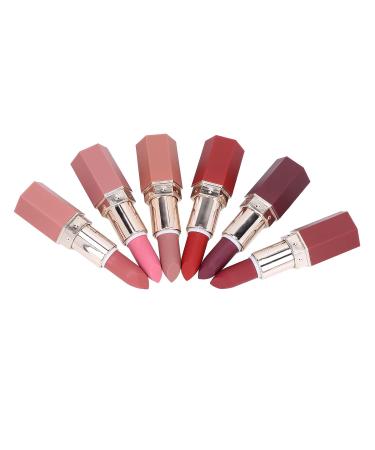 Brrnoo Lipsticks Makeup Set - 6 Colors Long-Lasting Matte Texture | Portable Lipstick Kit for Daily Use | Perfect Gift - Buy Online on GoSupps.com