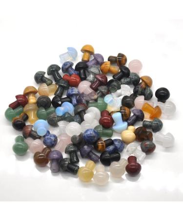 Natural Crystal Rough 0.7" Mini Mushroom Stone Carved Natural Quartz Crystal Statue Decor Gift - Buy Online on GoSupps.com