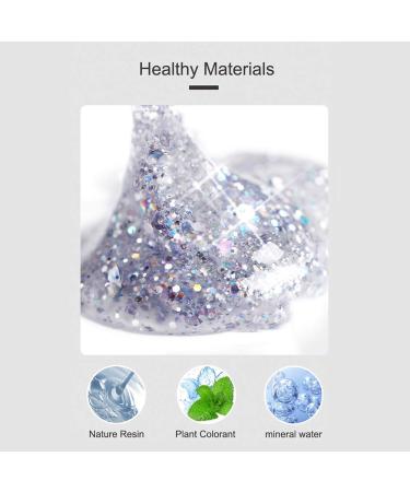 Herbest's 15ml Glitter Poly Nail Gel - Blue Glitter Builder Gel for DIY Manicure & Nail Extensions - Perfect for Beginners & Nail Design - Buy Online on GoSupps.com