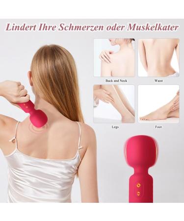 Mini Portable Vibration Massage Device for Women - Strong Silicone 10 Modes Waterproof & Rechargeable - Wireless Handheld Massager (Red) - Buy Online on GoSupps.com