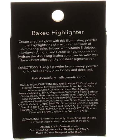 E.L.F. Baked Highlighter Apricot Glow | Radiant Finish | 0.17 oz (5 g) - Buy Online on GoSupps.com