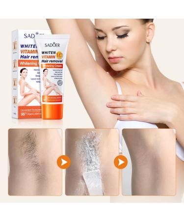 Sadoer Hair Removal Cream | Painless Vitamin C Body & Bikini Area Cream | Effective Underarms & Legs Hair Remover - Buy Online on GoSupps.com