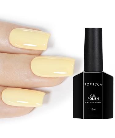TOMICCA UV Nail Polish Pastel 15ml Macaroon Yellow Gel Nail Polish Soak Off UV Nail Polish Nail Art 15ml - Yellow