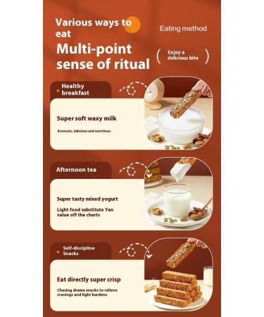 Nut Protein Bar -Walnut Oatmeal Almonds Energy Supplement Oatmeal Cereal Bar Coarse Grains Low-Calorie & Low-Fat Meal Replacement Fitness Biscuits Healthy Breakfast Ketogenic Diet -200g*2pcs - Buy Online on GoSupps.com