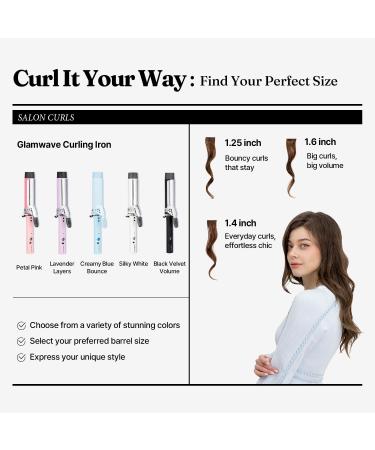 VODANA Professional GlamWave 1.6" Ceramic Curling Iron - Long-Lasting Lavender Curls Instant Heat Hair Curler - International Shipping Available - Buy Online on GoSupps.com
