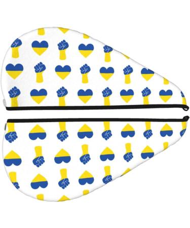 Ukraine Love White Microfiber Hair Towel - Super Absorbent Quick Dry Hair Turban for Curly Long Thick Hair - Hair Bonnet Cap with Button for Women Girls & Kids - Buy Online on GoSupps.com