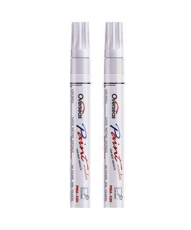 Permanent Paint Pens White Markers - 2 Pack Single color Oil Based Paint Markers Medium Tip Quick Drying and Waterproof Marker Pen for Metal Rock Painting Wood Fabric Plastic Canvas Mugs - Buy Online on GoSupps.com