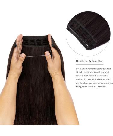 PARXITN Secret Hair Extensions 50 cm Long Invisible Wire Hair Extensions Secret Hair Extensions Silky Straight Synthetic Hairpieces Fish Line 1 Piece Hair for Women Dark Brown - Buy Online on GoSupps.com