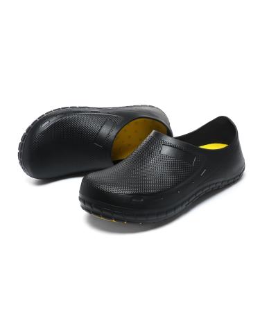 JSWEI Chef Shoes for Men - Professional Oil Water Resistant Nursing Chef Shoe Non-Slip Safety Working Shoes for Kitchen Garden Bathroom Construction 10.5 Black4