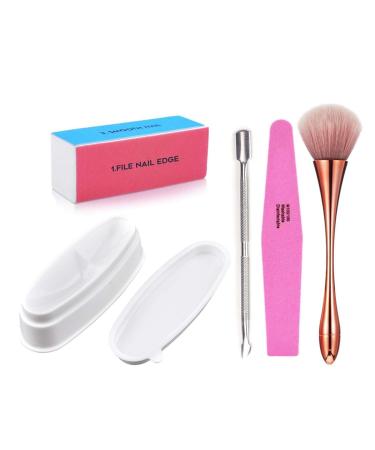Dipping Powder Tool Kit-Mit French Nail Dipping Powder Container Tray Nail Dust brush Nail files Buffer block and nails Dip Powder Nail Art - Buy Online on GoSupps.com