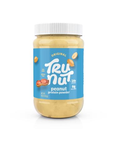 Tru-Nut Plant Based Peanut Butter Protein Powder - Vegan Protein Powder Non Dairy Gluten Free Non GMO Natural Protein Powder 16oz Original 16oz 16 Ounce (Pack of 1)