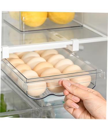 jojofuny 2pcs Out Holder Fridge Bin Eggs Hanging Container Refrigerator Drawer Egg Storage Tray re-usable Whitex2pcs 30.5X20X8.5cmx2pcs - Buy Online on GoSupps.com
