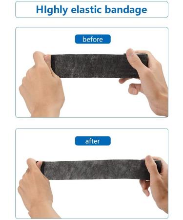 Buy Cojj 24 pc Cohesive Bandage Tape 5cm x 4.5m - Self-Adhering Waterproof Elastic Finger Plaster for Humans & Animals (Black) - International Shipping - Buy Online on GoSupps.com