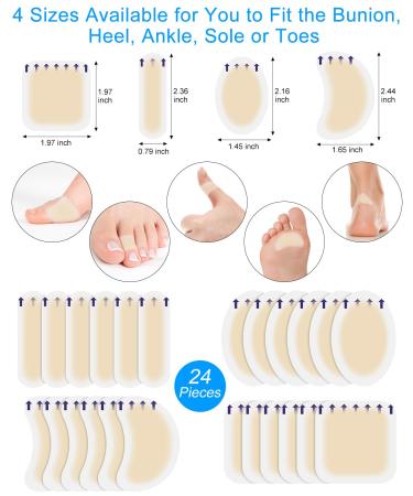 BLATOWN 24PCS Bunion Pads - Bunion Relief Blister Bandages for Feet, Toes & Heel - Buy Online on GoSupps.com