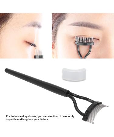Eyelash Comb Eyelash Separator Eyelash Brush Curved Design Separate Cover Stainless Steel Material Black Straight Handle Lash Separator - Buy Online on GoSupps.com