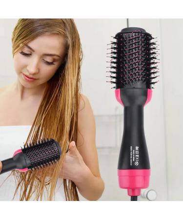 4 in 1 Hair Dryer Brush - Professional Hot Air Styler Volumizer for Straight & Curly Hair | Negative Ion Anti-Frizz | Black & Rose - Buy Online on GoSupps.com