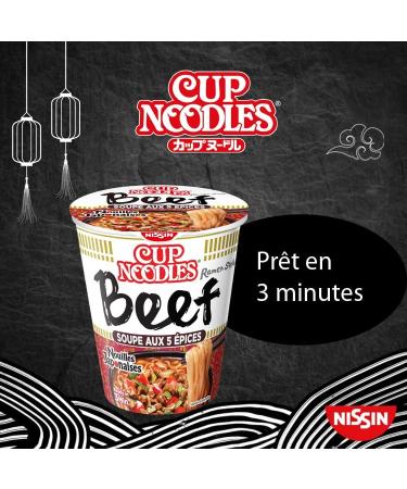 NISSIN Japanese Noodles - Spices Beef Flavor -1 box of 8 cups of 64g - Buy Online on GoSupps.com