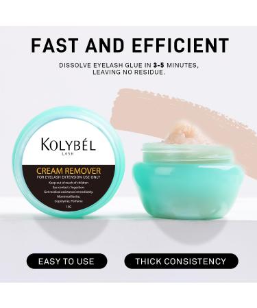 KOLYBEL Eyelash Extension Remover Cream - 15g | Professional Low Irritation Lash Remover for Sensitive Skin | Fast Dissolution for Salon Use - Buy Online on GoSupps.com