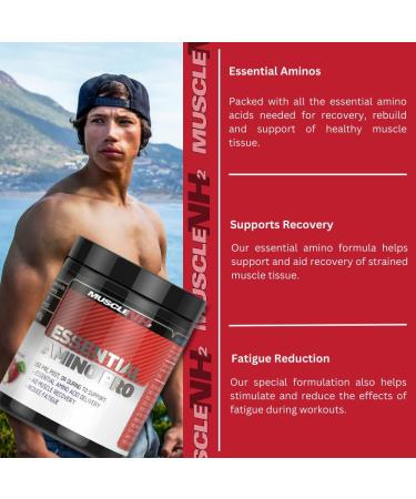 MuscleNh2 Essential Amino Pro Branch Chain Amino Acid Powder BCAA Helps Build Lean Muscle and Speed Up Recovery Red Apple Flavour 450g 30 Servings (Pack of 1) Red Apple 450g - Buy Online on GoSupps.com