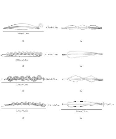 12 Pcs Geometric Pearl Hair Clips Set - Minimalist Hair Styling Jewelry for Women | Wedding Hair Barrettes Accessories - Buy Online on GoSupps.com